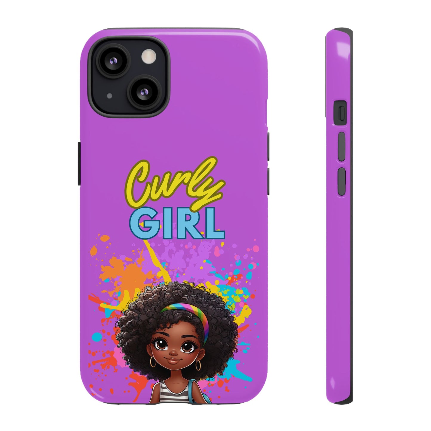 Melanin Curly Hair Afro Girl Phone Case - for iPhone, Samsung, and Google Phones