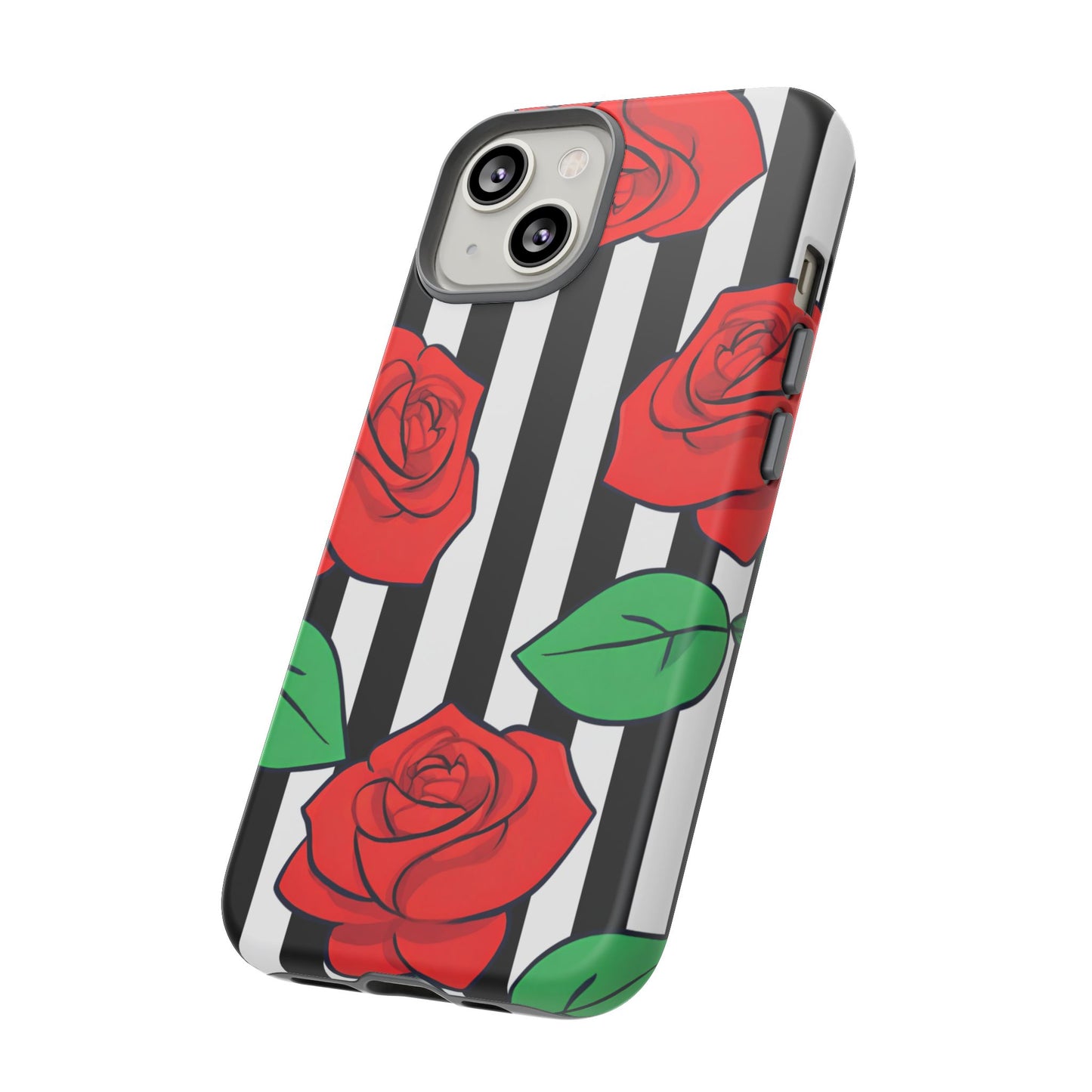 Stripes and Roses Phone Case - for Apple, Samsung, and Google Phones