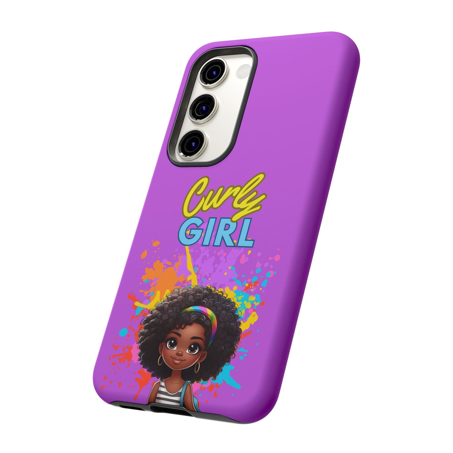 Melanin Curly Hair Afro Girl Phone Case - for iPhone, Samsung, and Google Phones