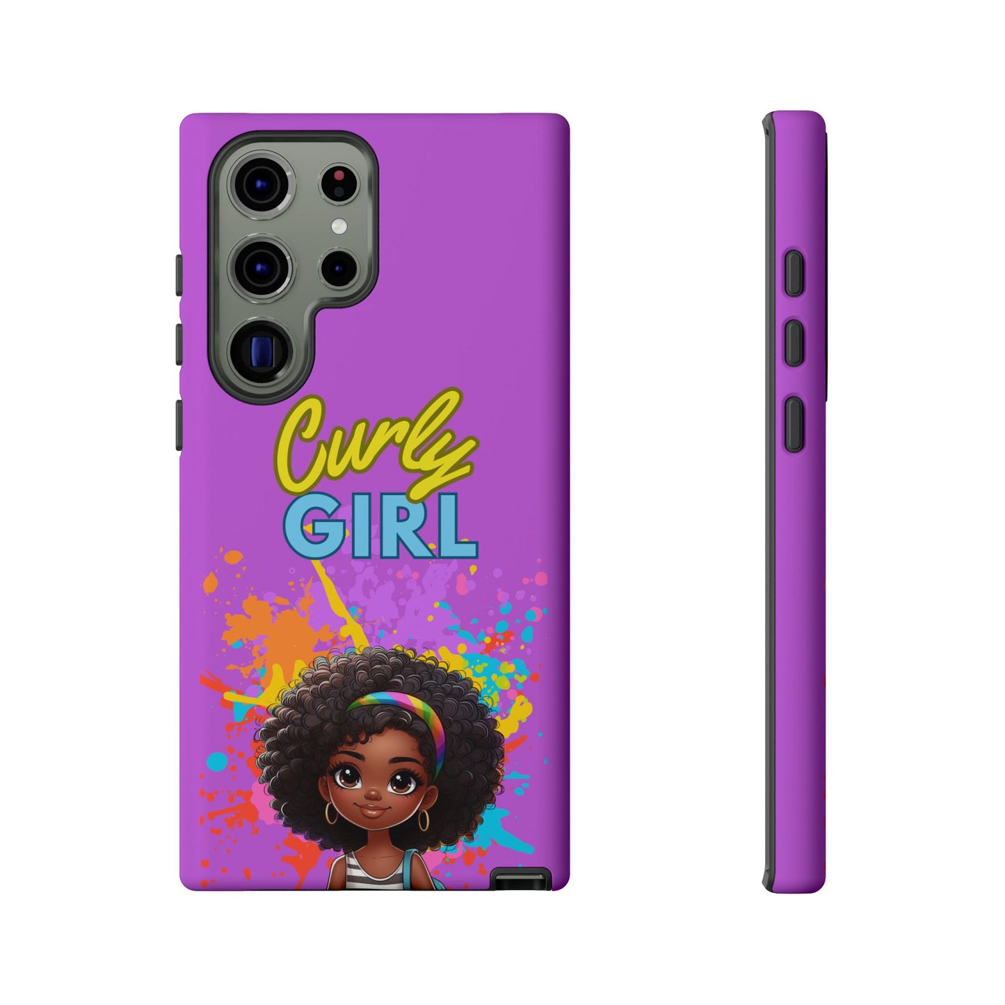 Melanin Curly Hair Afro Girl Phone Case - for iPhone, Samsung, and Google Phones