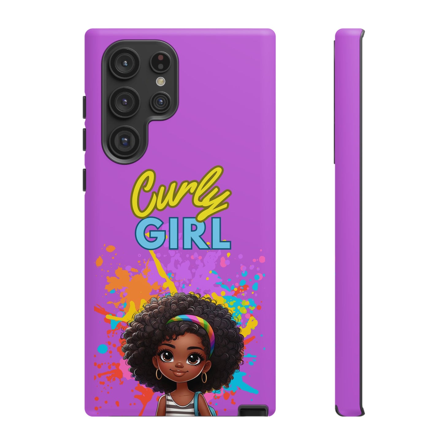 Melanin Curly Hair Afro Girl Phone Case - for iPhone, Samsung, and Google Phones