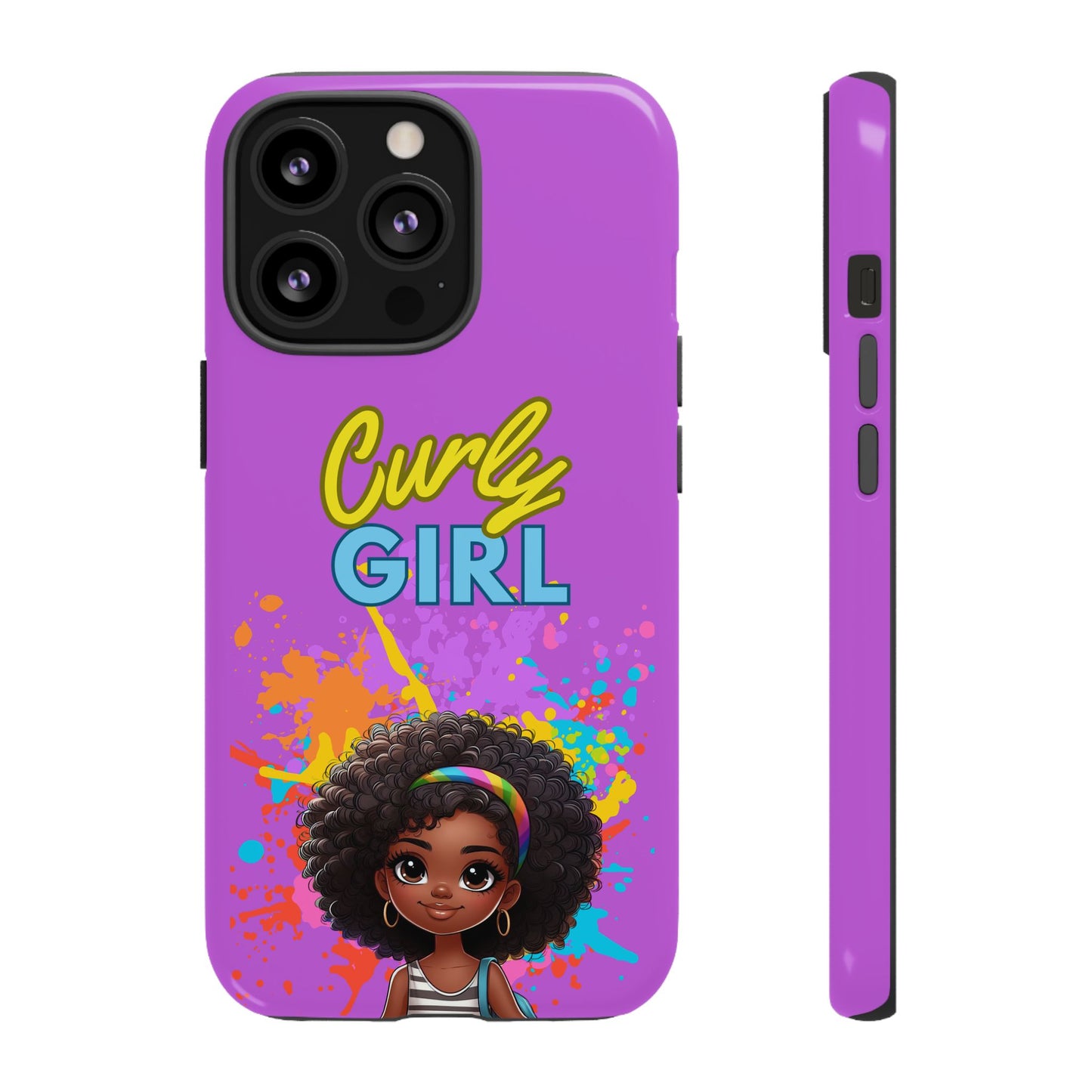 Melanin Curly Hair Afro Girl Phone Case - for iPhone, Samsung, and Google Phones
