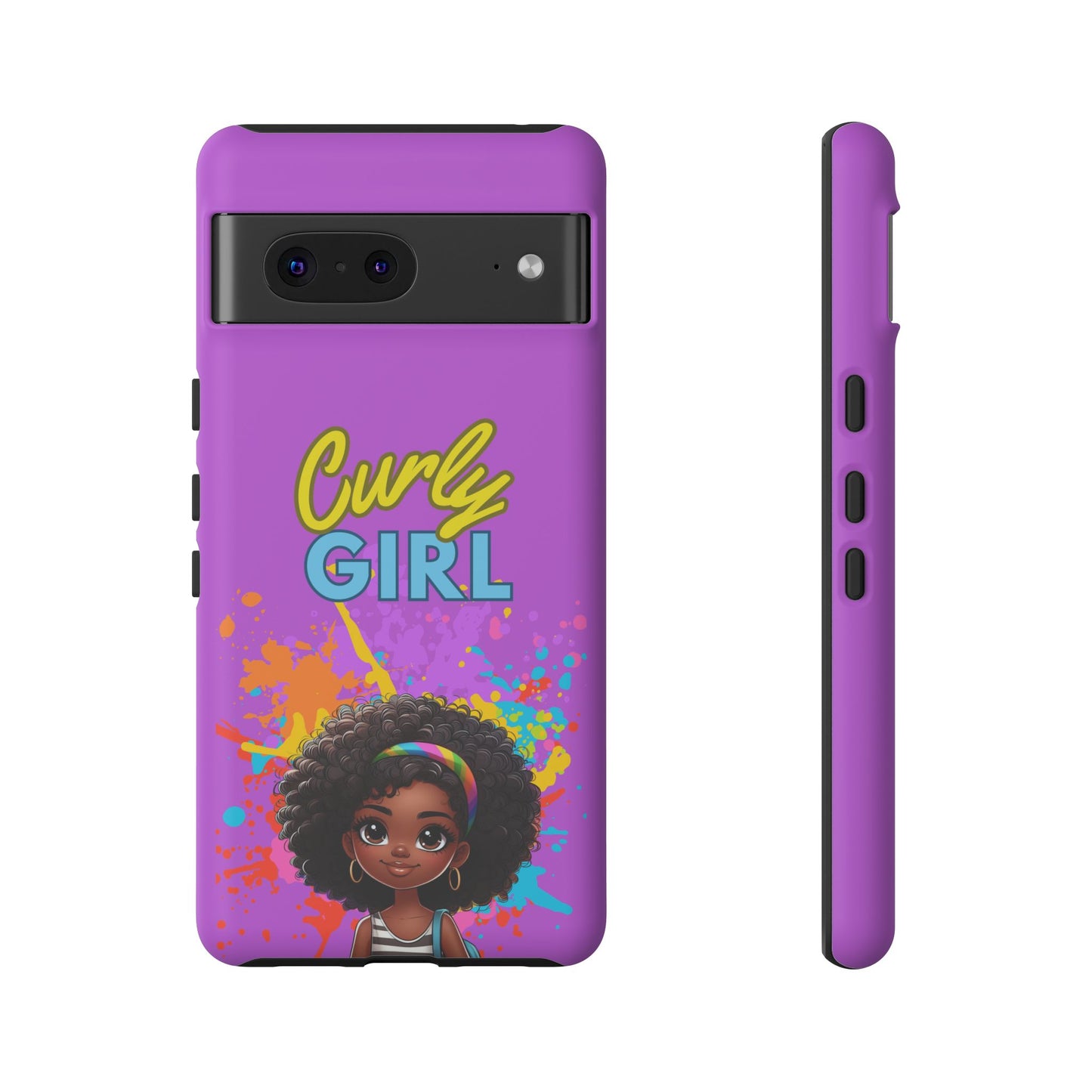 Melanin Curly Hair Afro Girl Phone Case - for iPhone, Samsung, and Google Phones