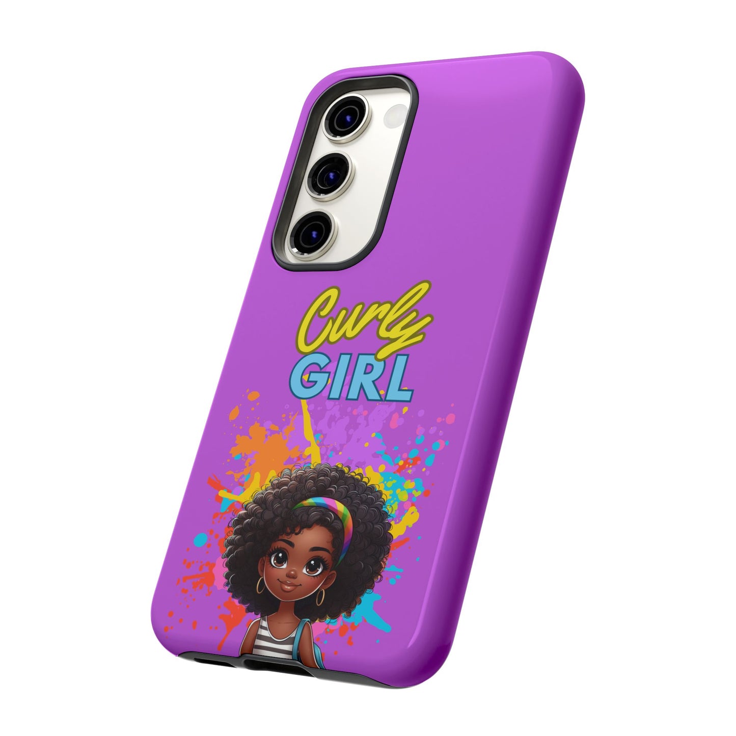 Melanin Curly Hair Afro Girl Phone Case - for iPhone, Samsung, and Google Phones