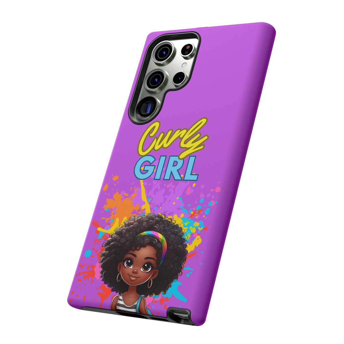 Melanin Curly Hair Afro Girl Phone Case - for iPhone, Samsung, and Google Phones