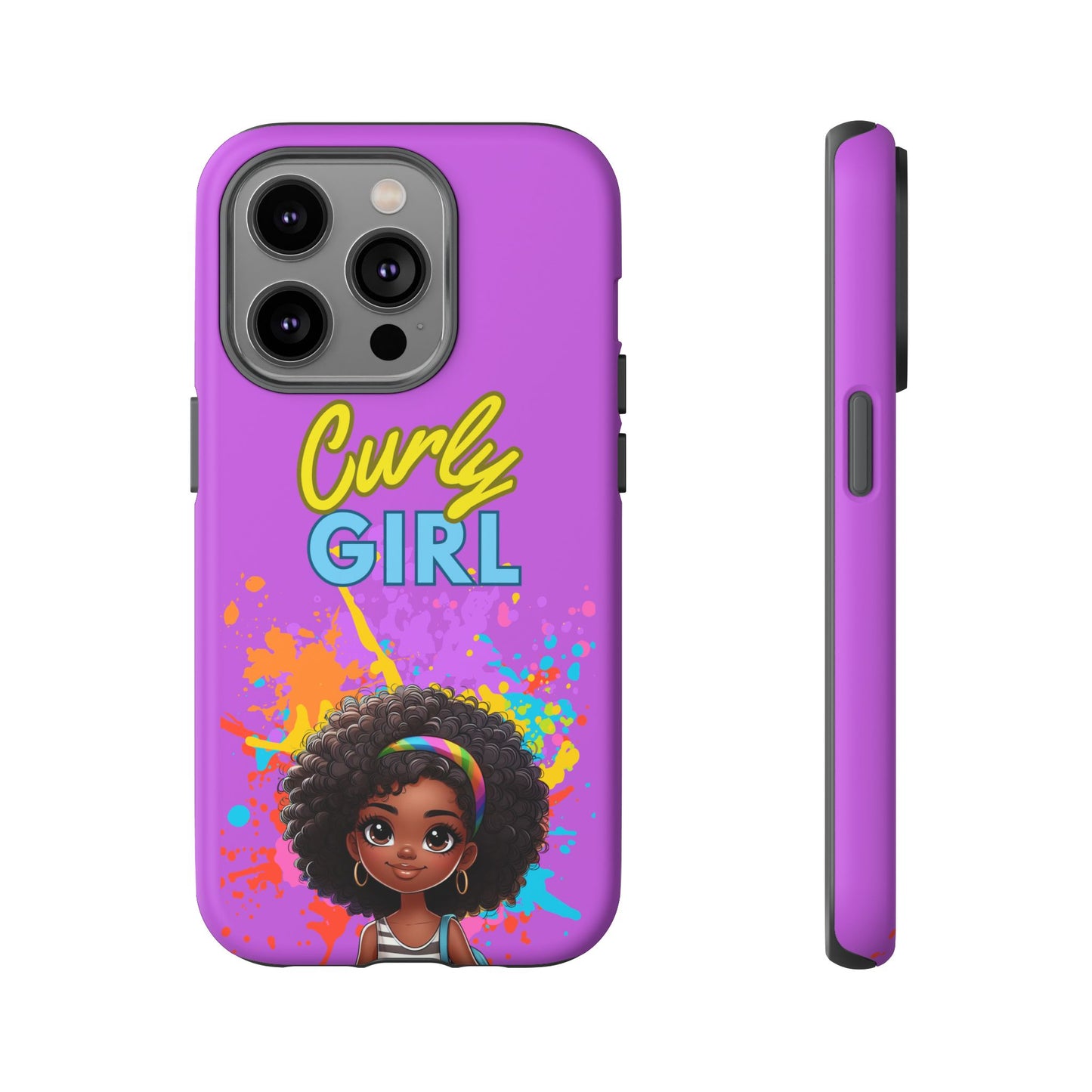 Melanin Curly Hair Afro Girl Phone Case - for iPhone, Samsung, and Google Phones