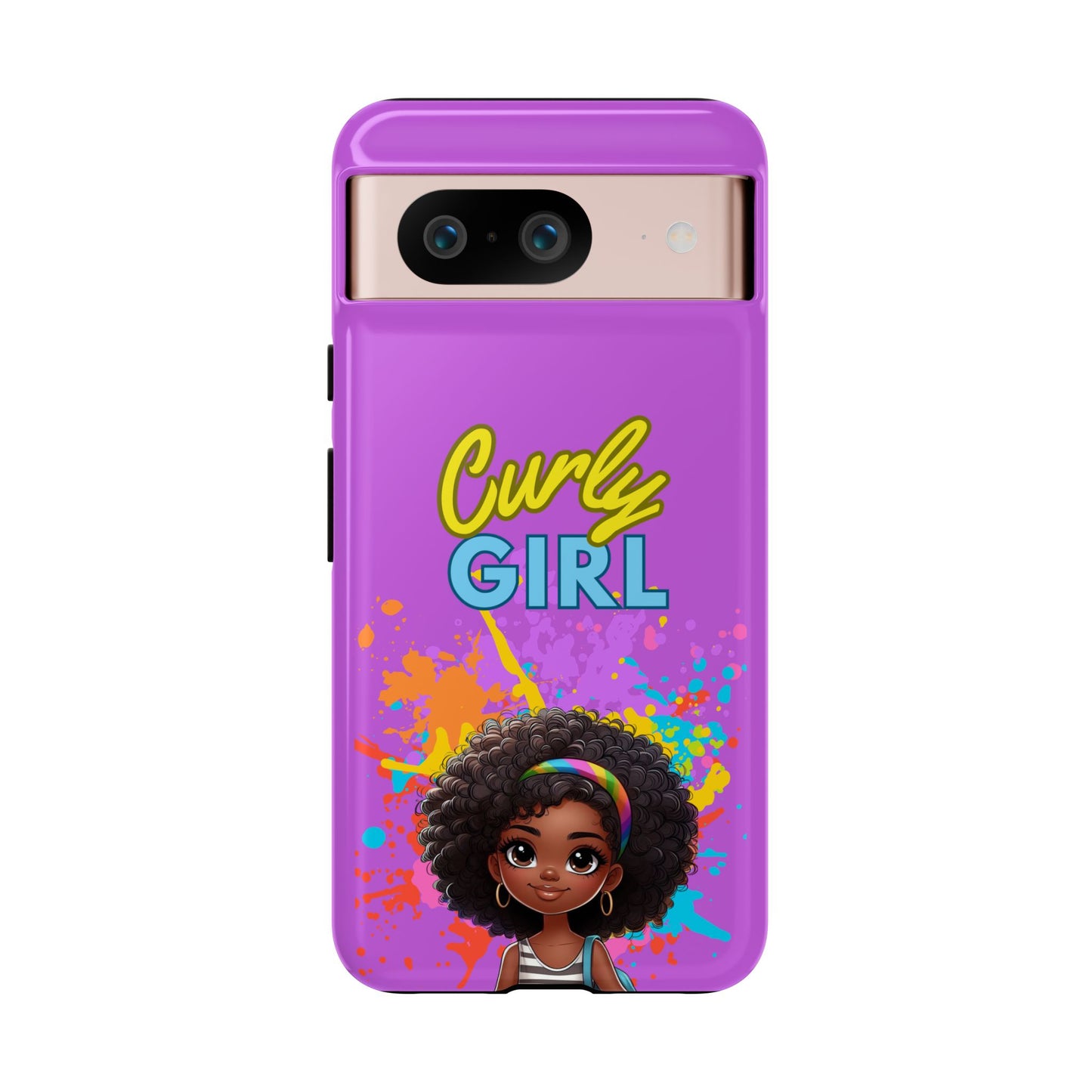 Melanin Curly Hair Afro Girl Phone Case - for iPhone, Samsung, and Google Phones