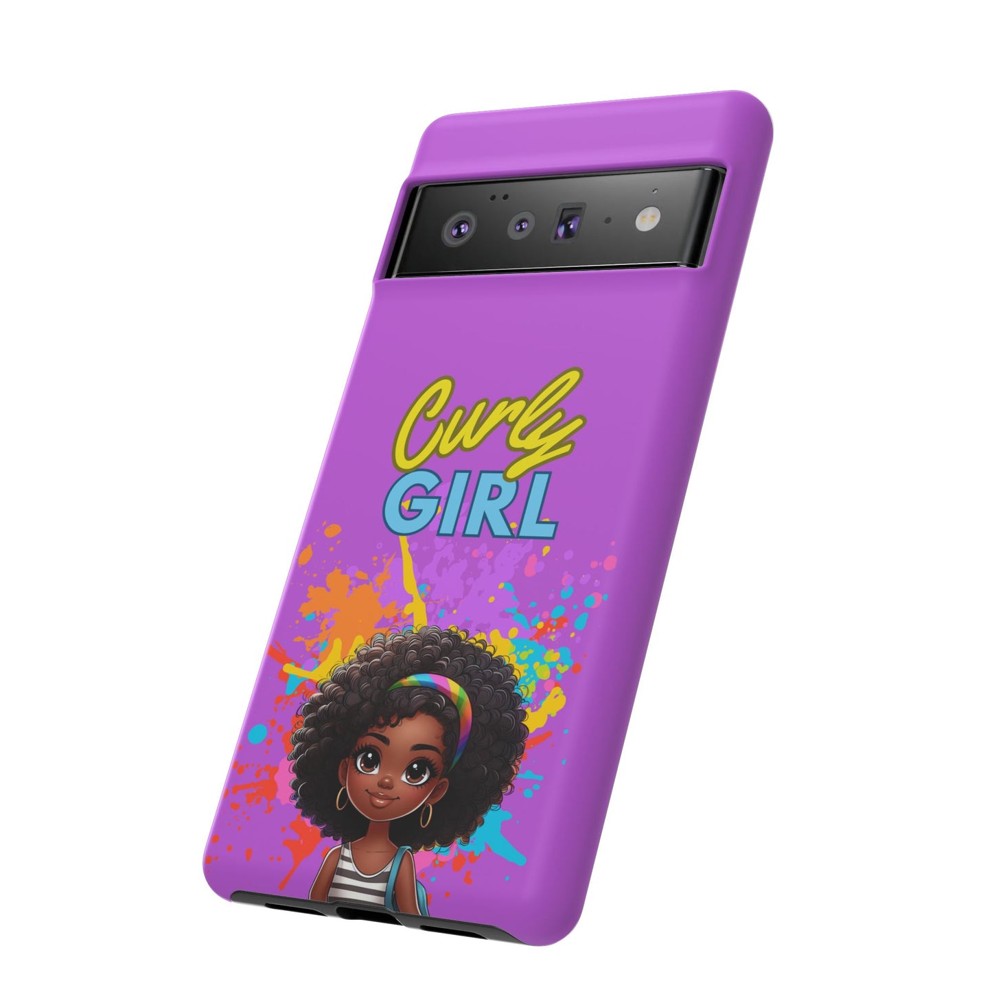 Melanin Curly Hair Afro Girl Phone Case - for iPhone, Samsung, and Google Phones