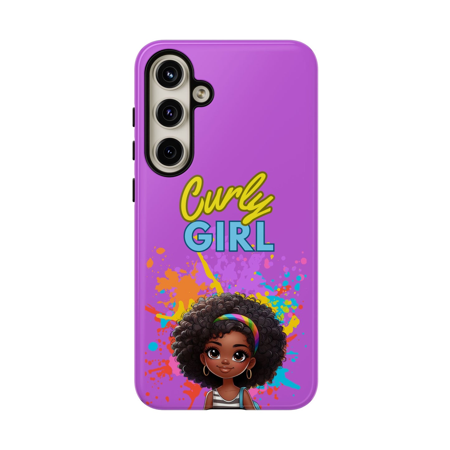 Melanin Curly Hair Afro Girl Phone Case - for iPhone, Samsung, and Google Phones