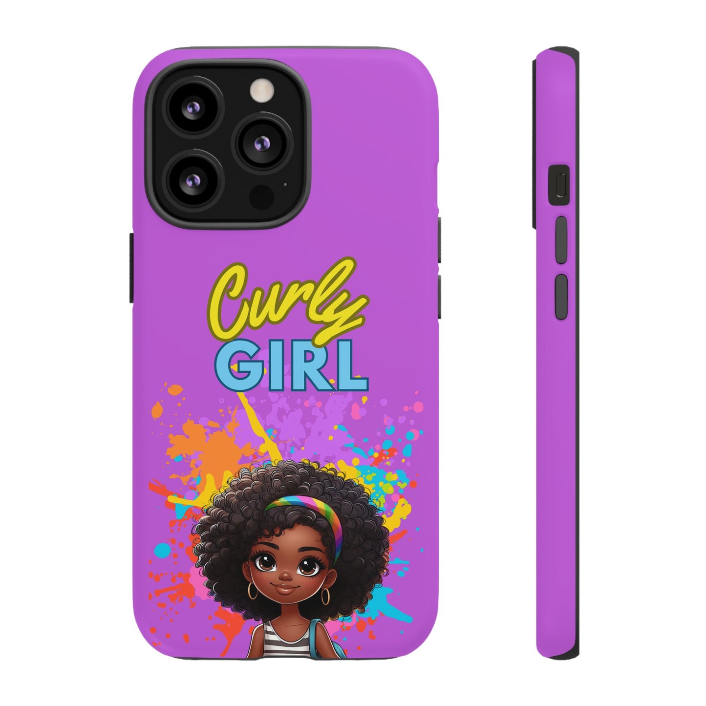 Melanin Curly Hair Afro Girl Phone Case - for iPhone, Samsung, and Google Phones