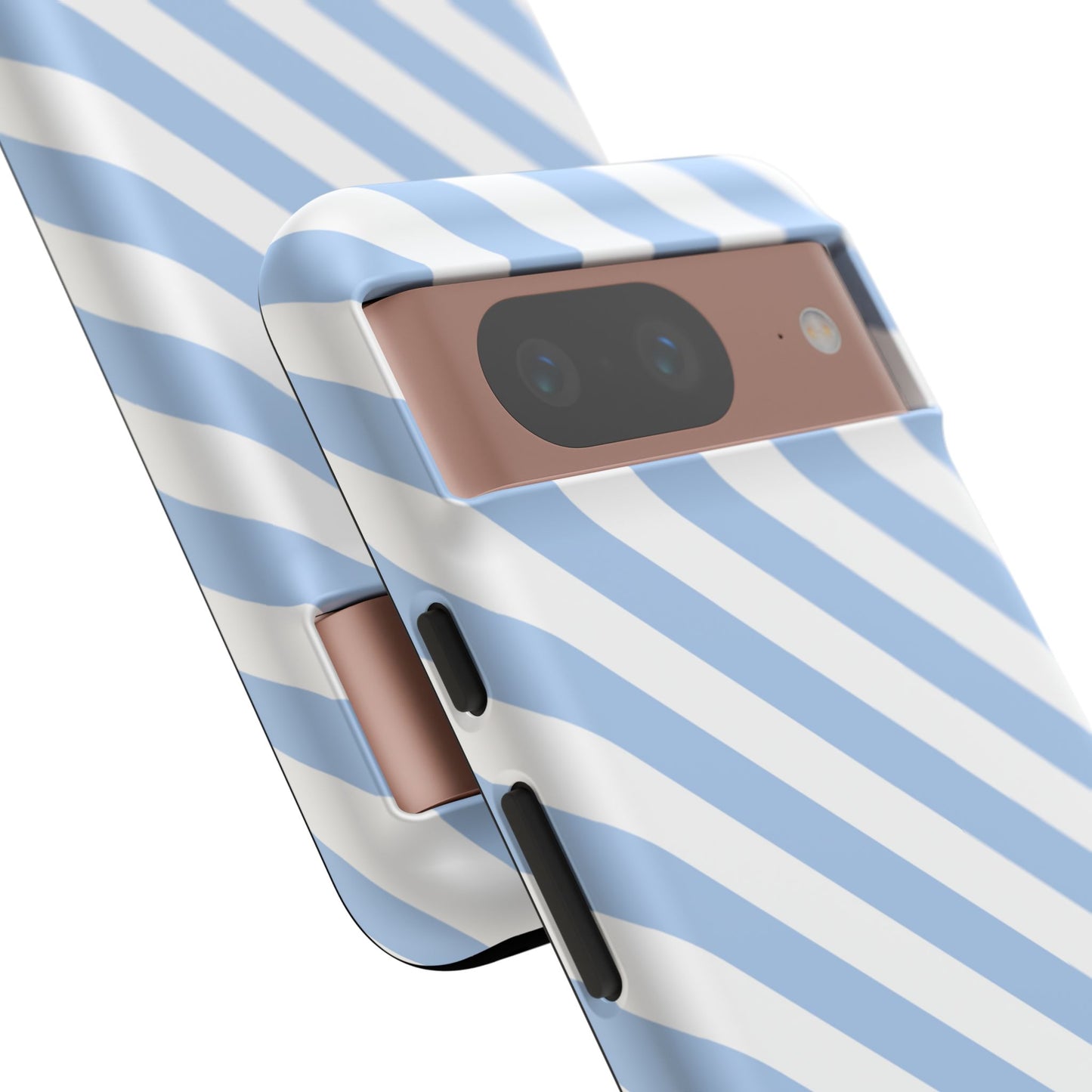 Blue and White Diagonal Stripes Phone Case - for Apple, Samsung, and Google Phones