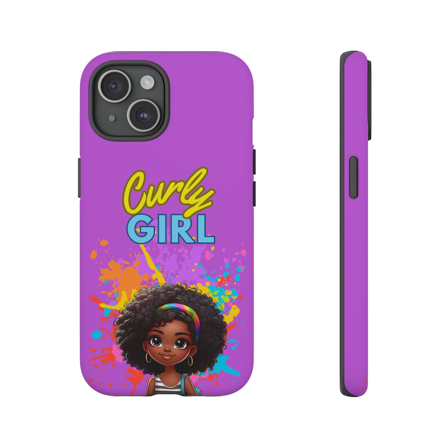 Melanin Curly Hair Afro Girl Phone Case - for iPhone, Samsung, and Google Phones