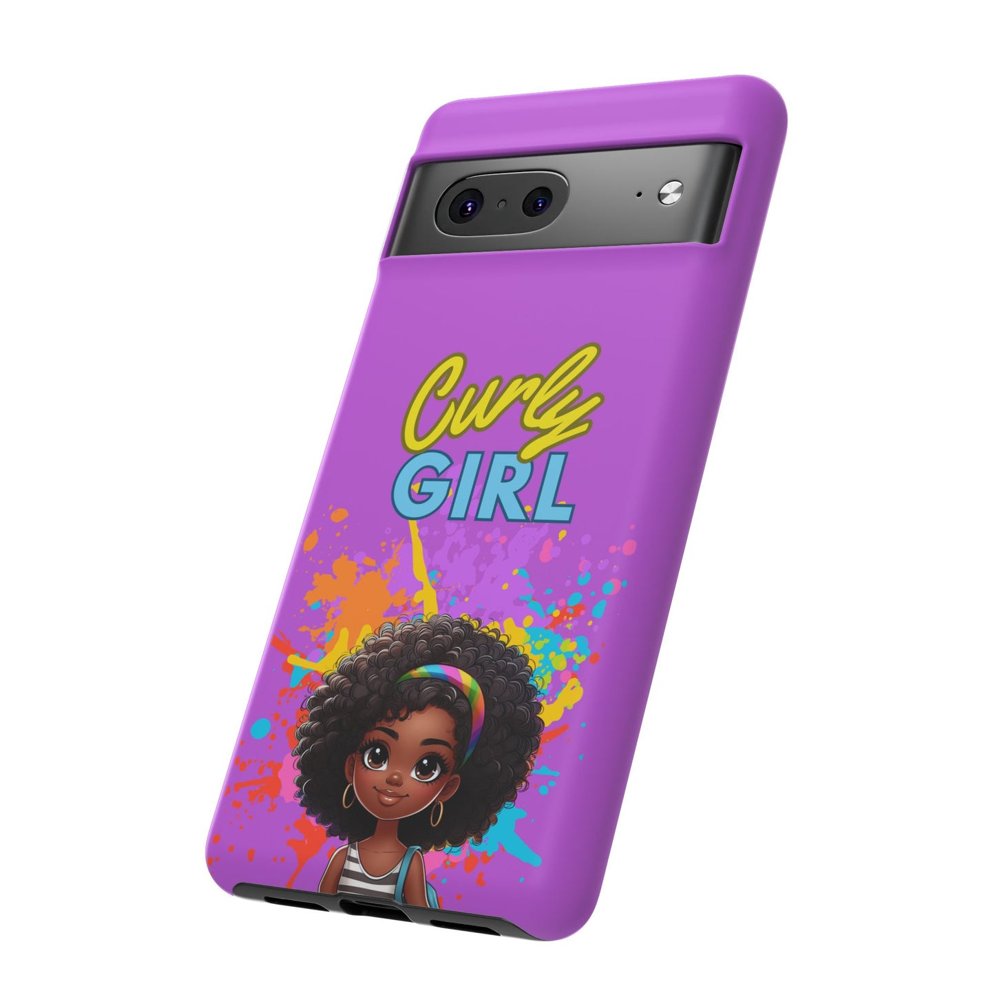 Melanin Curly Hair Afro Girl Phone Case - for iPhone, Samsung, and Google Phones