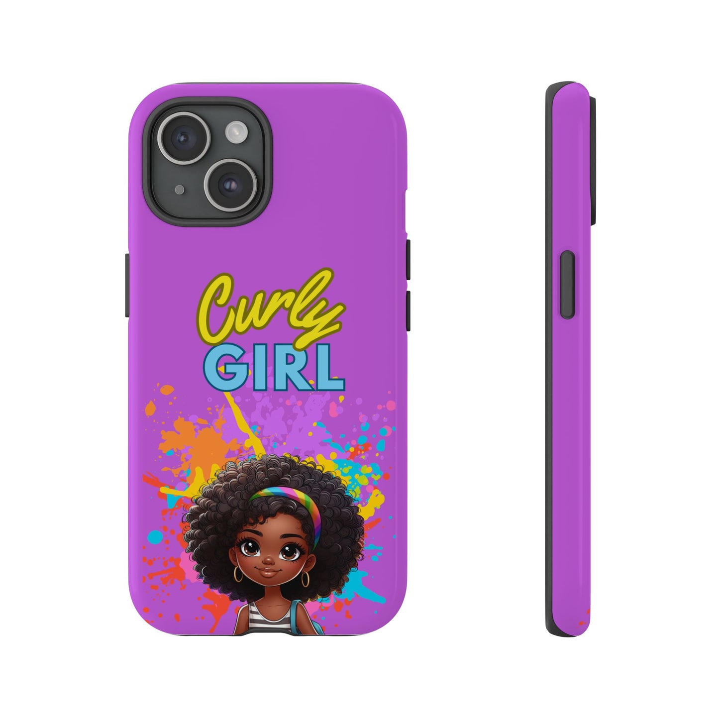 Melanin Curly Hair Afro Girl Phone Case - for iPhone, Samsung, and Google Phones