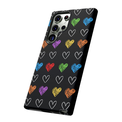 Colored Hearts Phone Case - for Apple, Samsung, and Google Phones