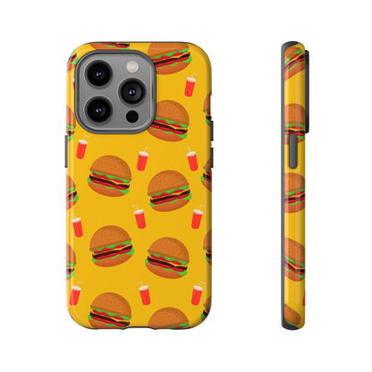 Burger and Drinks Phone Case - for Apple, Samsung, and Google Phones