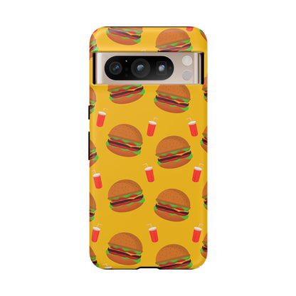 Burger and Drinks Phone Case - for Apple, Samsung, and Google Phones