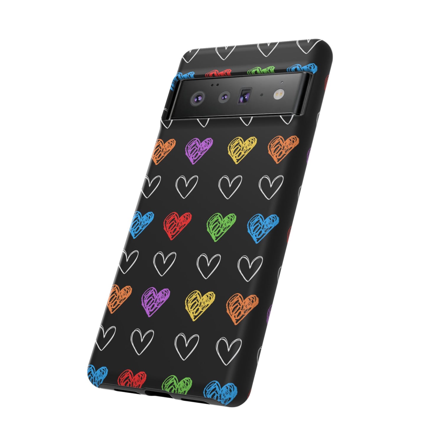 Colored Hearts Phone Case - for Apple, Samsung, and Google Phones