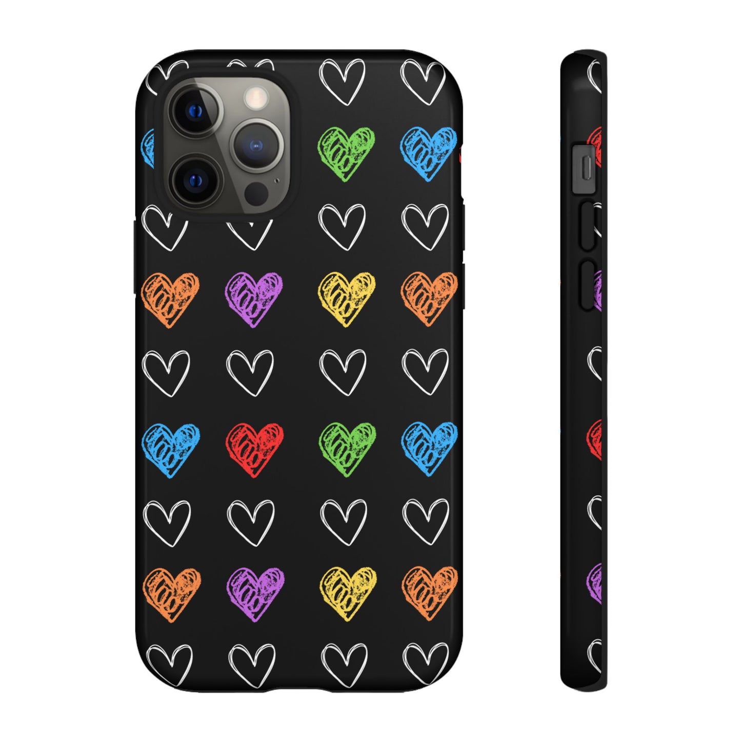 Colored Hearts Phone Case - for Apple, Samsung, and Google Phones