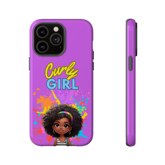 Melanin Curly Hair Afro Girl Phone Case - for iPhone, Samsung, and Google Phones