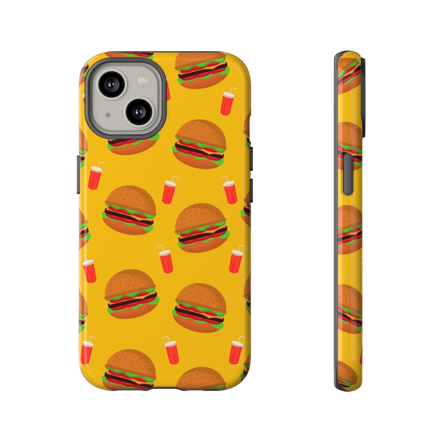 Burger and Drinks Phone Case - for Apple, Samsung, and Google Phones