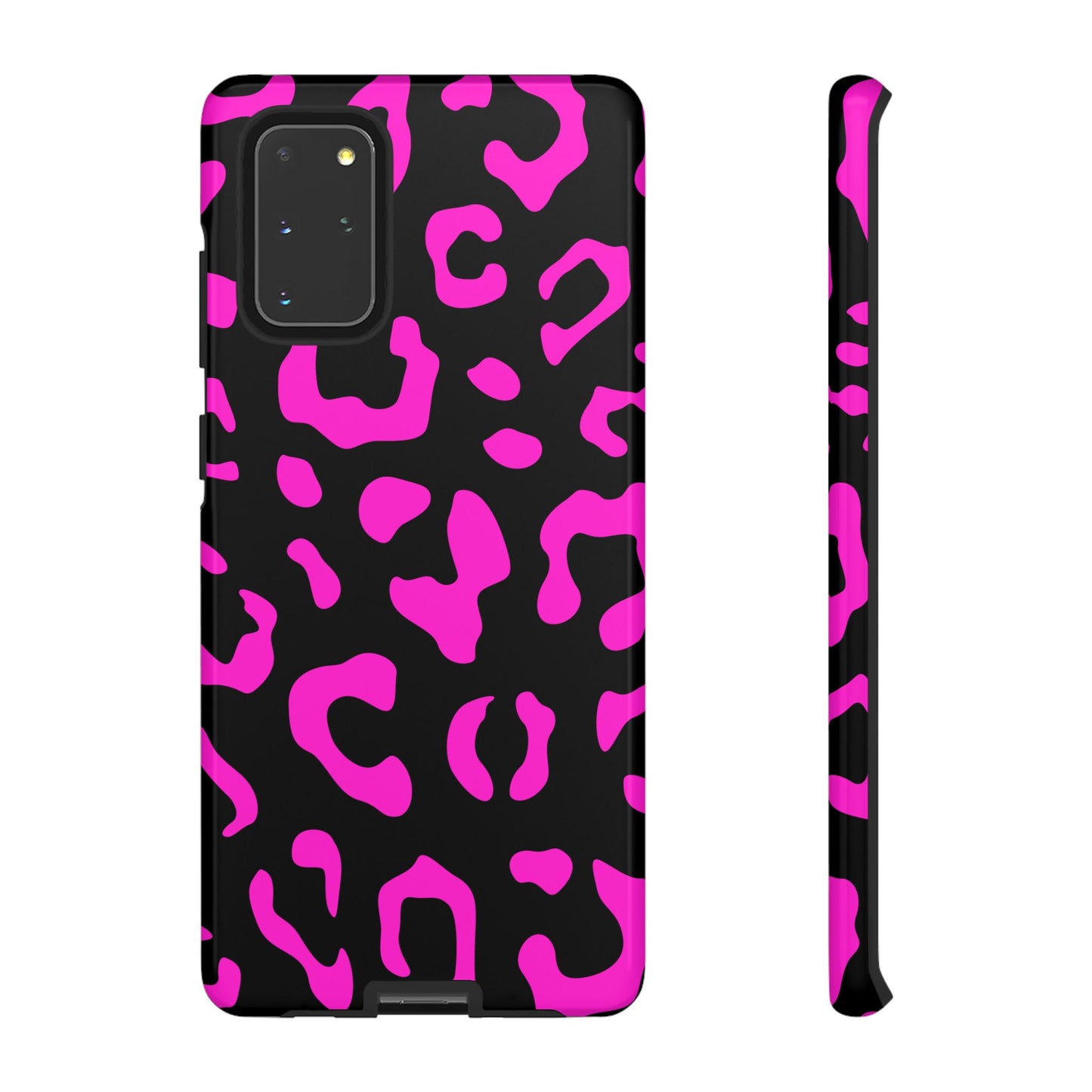 Black and Pink Leopard Print Phone Case - for Apple, Samsung, and Google Phones