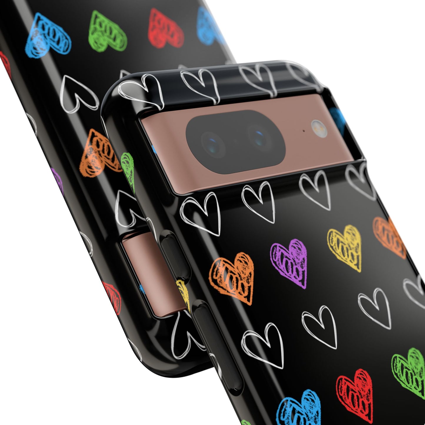 Colored Hearts Phone Case - for Apple, Samsung, and Google Phones