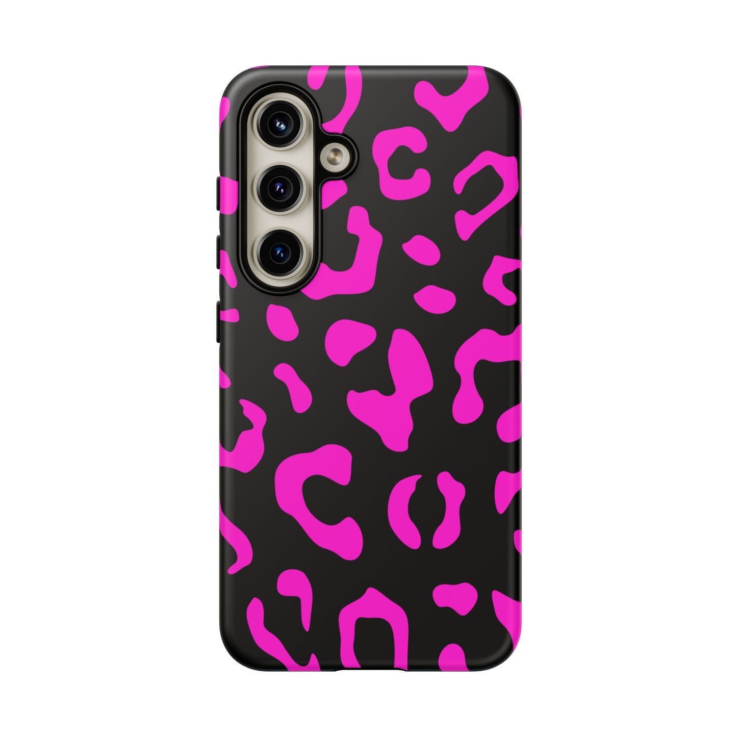 Black and Pink Leopard Print Phone Case - for Apple, Samsung, and Google Phones