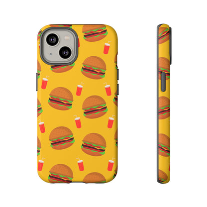 Burger and Drinks Phone Case - for Apple, Samsung, and Google Phones