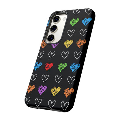 Colored Hearts Phone Case - for Apple, Samsung, and Google Phones