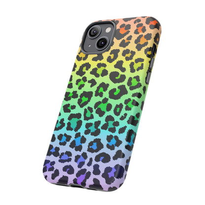 Rainbow Leopard Print Phone Case - for Apple, Samsung, and Google Phones