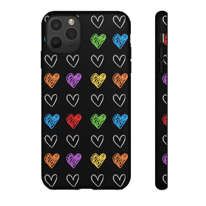 Colored Hearts Phone Case - for Apple, Samsung, and Google Phones