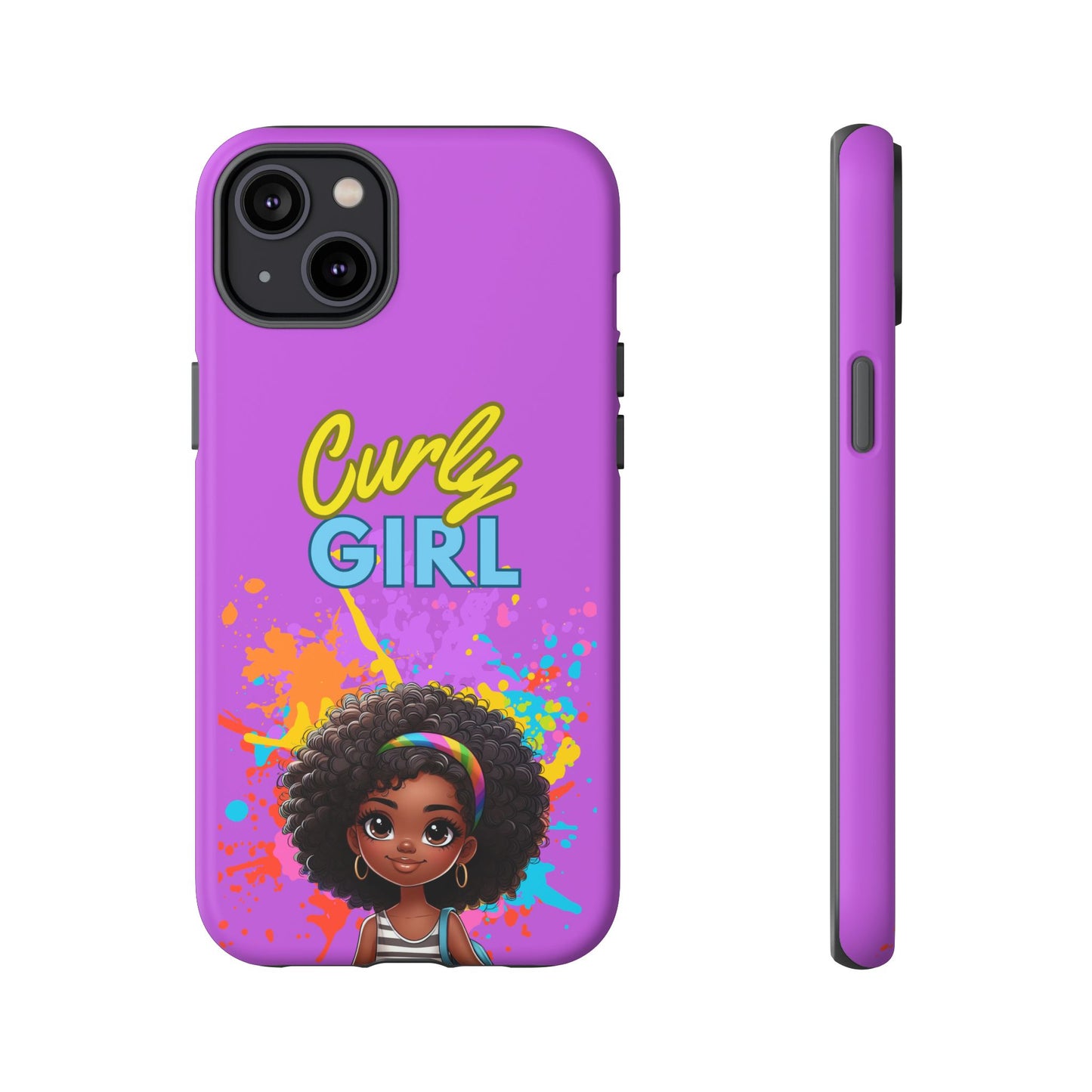 Melanin Curly Hair Afro Girl Phone Case - for iPhone, Samsung, and Google Phones