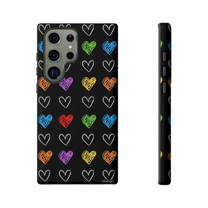 Colored Hearts Phone Case - for Apple, Samsung, and Google Phones