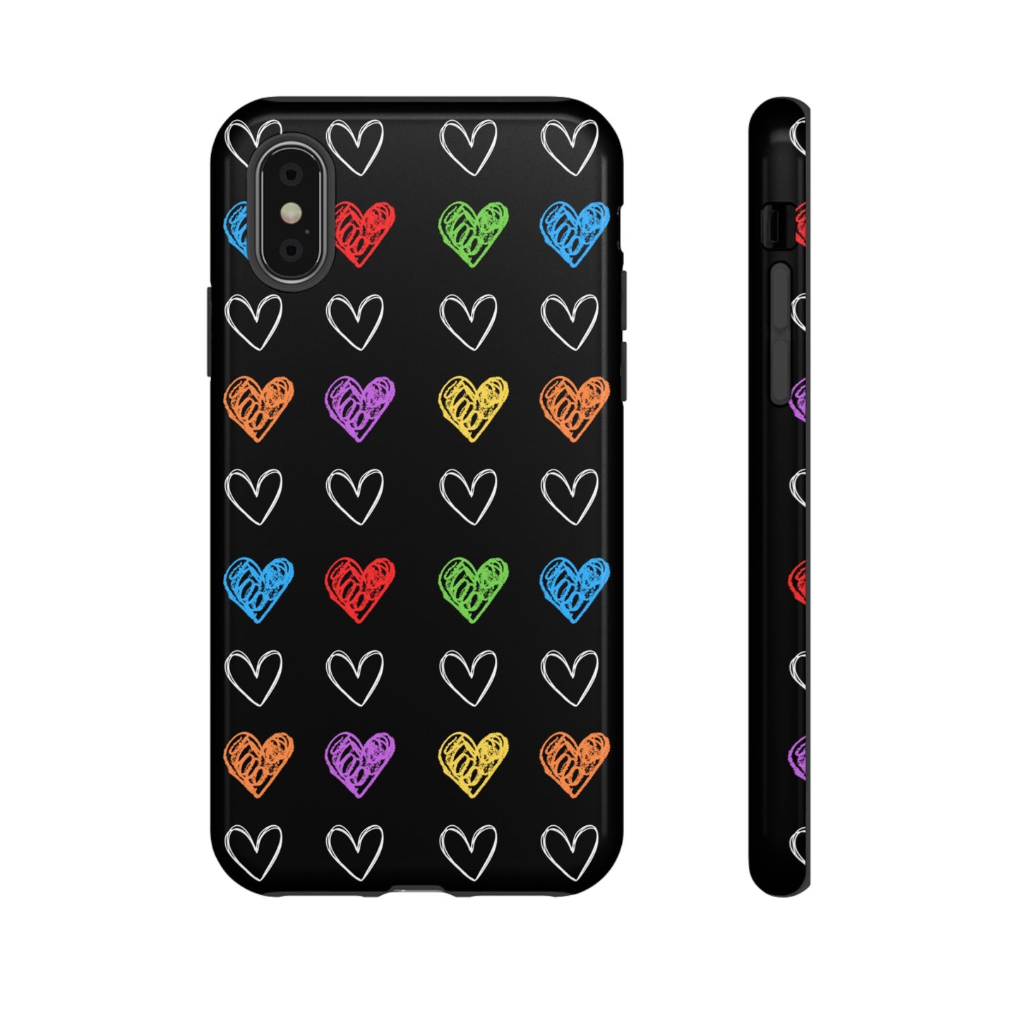 Colored Hearts Phone Case - for Apple, Samsung, and Google Phones