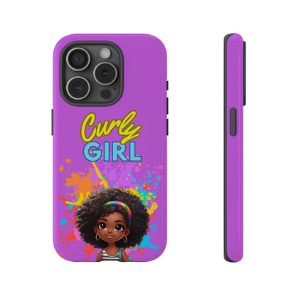 Melanin Curly Hair Afro Girl Phone Case - for iPhone, Samsung, and Google Phones