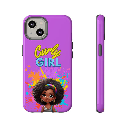 Melanin Curly Hair Afro Girl Phone Case - for iPhone, Samsung, and Google Phones