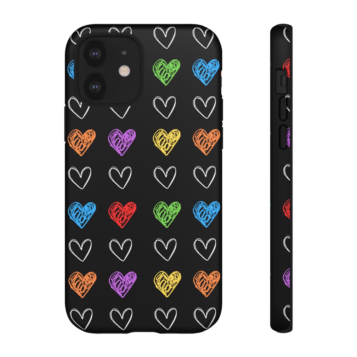 Colored Hearts Phone Case - for Apple, Samsung, and Google Phones