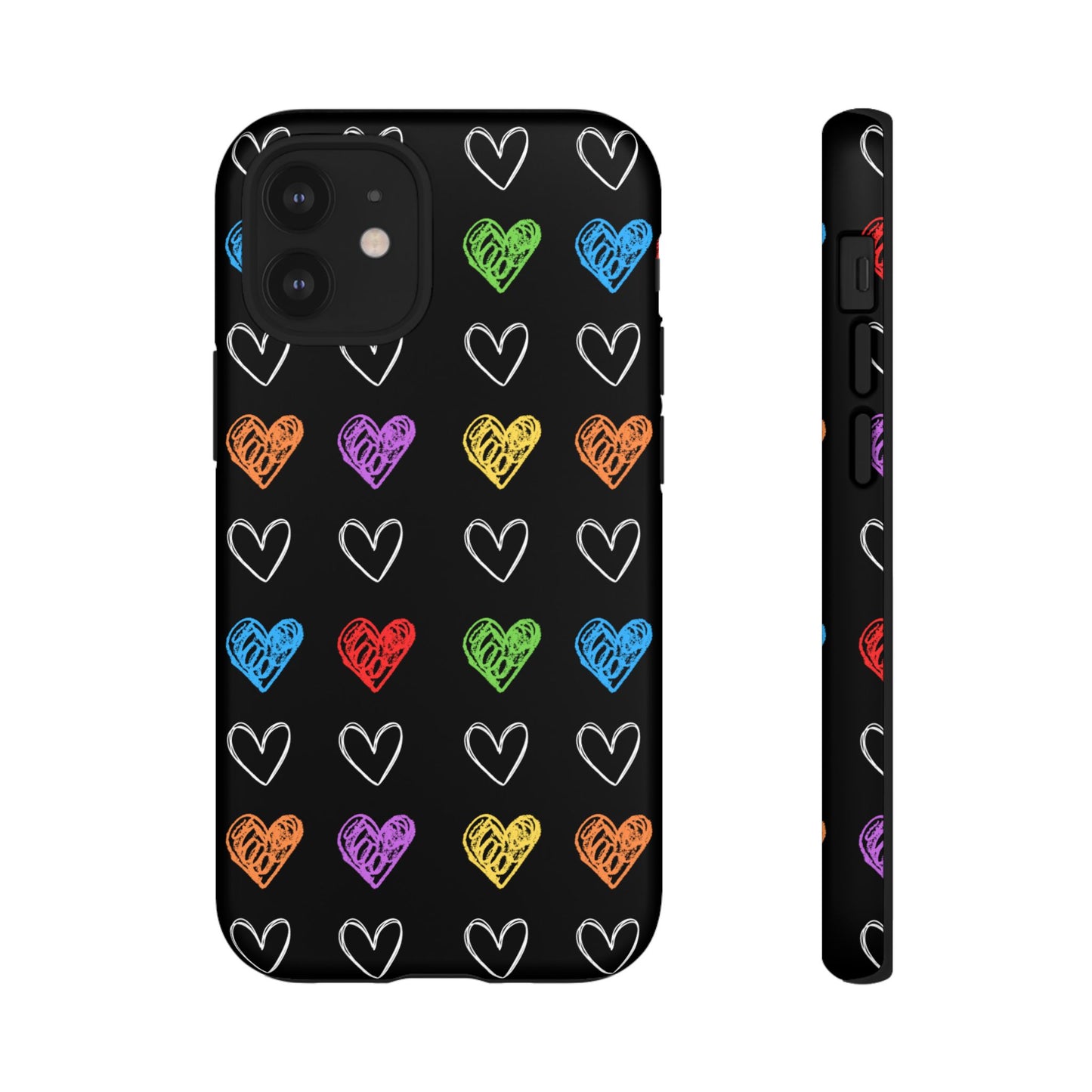 Colored Hearts Phone Case - for Apple, Samsung, and Google Phones