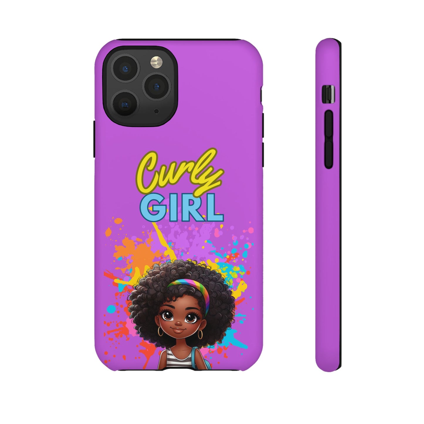 Melanin Curly Hair Afro Girl Phone Case - for iPhone, Samsung, and Google Phones