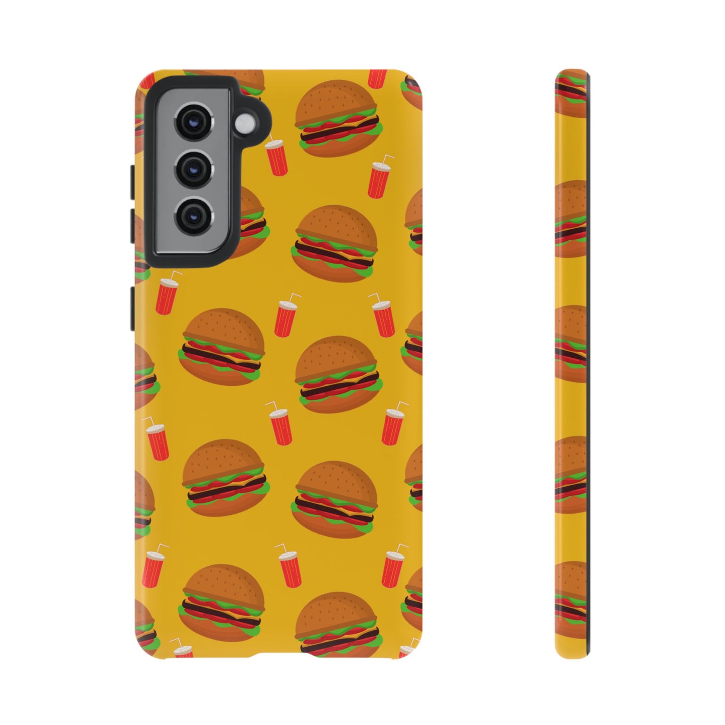 Burger and Drinks Phone Case - for Apple, Samsung, and Google Phones