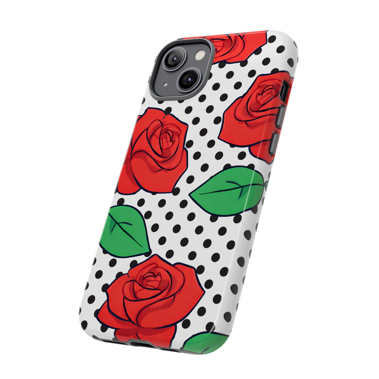 Polka Dot and Roses Phone Case - for Apple, Samsung, and Google Phones