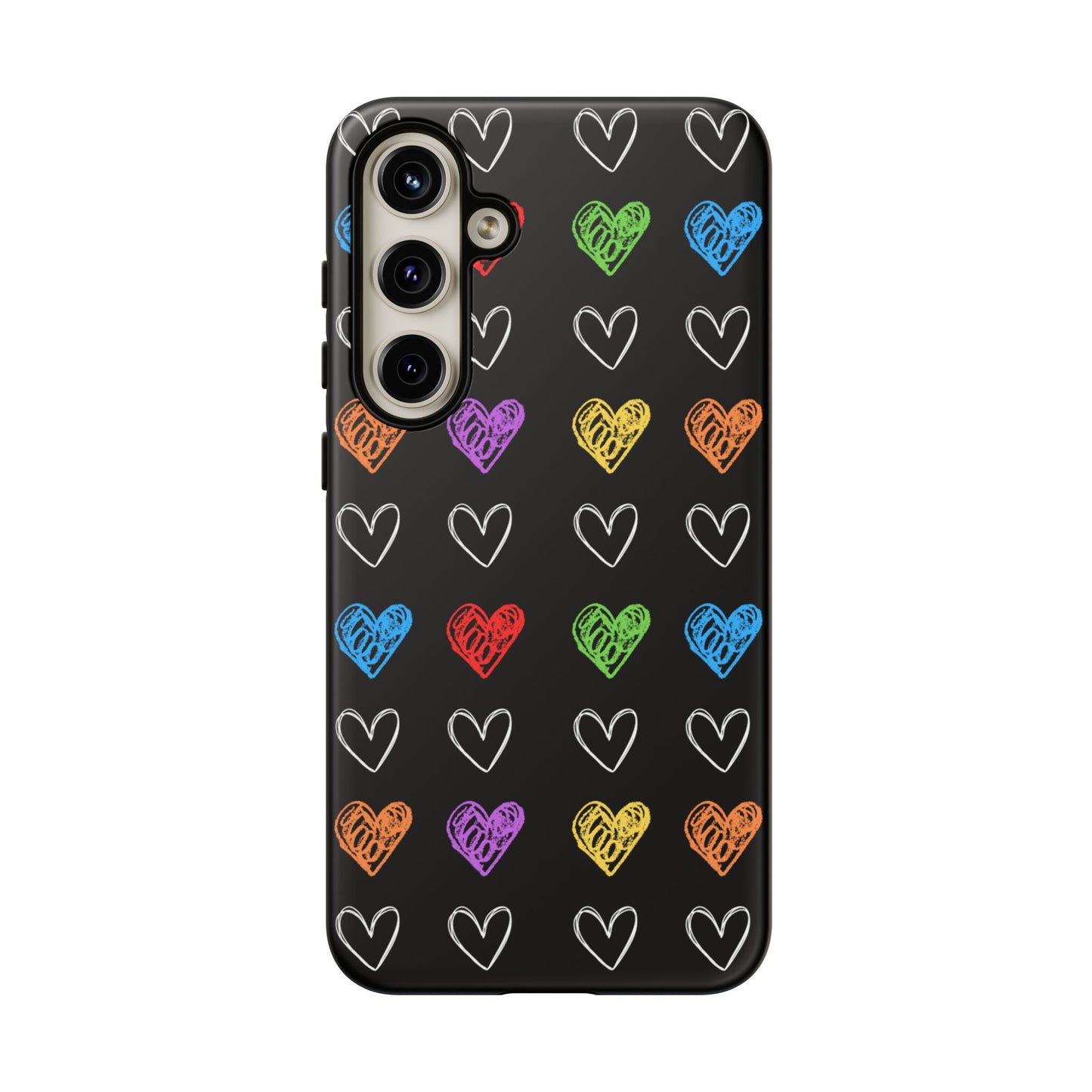 Colored Hearts Phone Case - for Apple, Samsung, and Google Phones