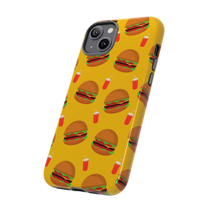 Burger and Drinks Phone Case - for Apple, Samsung, and Google Phones