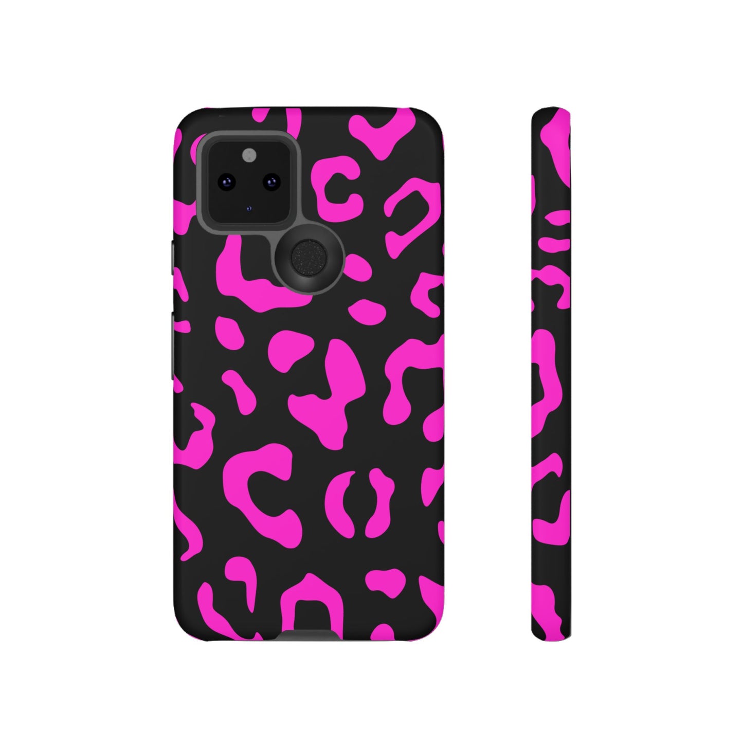 Black and Pink Leopard Print Phone Case - for Apple, Samsung, and Google Phones