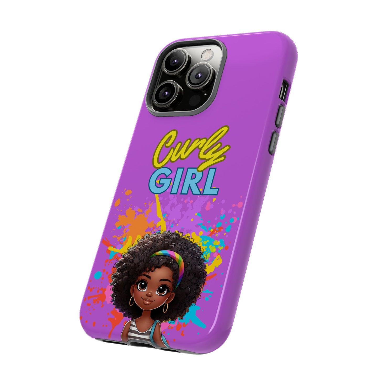 Melanin Curly Hair Afro Girl Phone Case - for iPhone, Samsung, and Google Phones