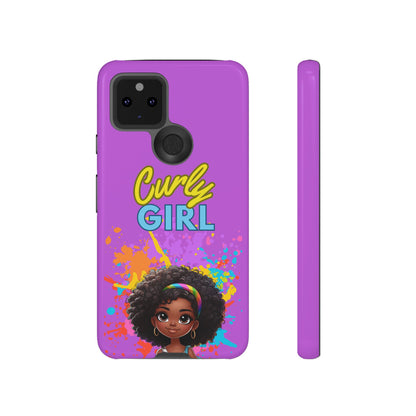 Melanin Curly Hair Afro Girl Phone Case - for iPhone, Samsung, and Google Phones