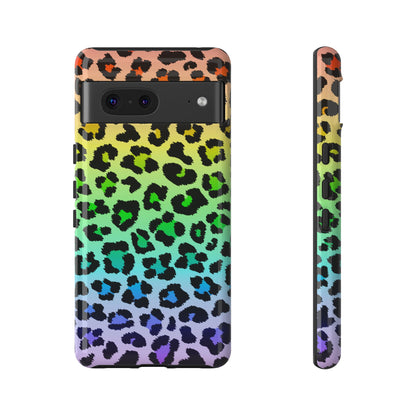 Rainbow Leopard Print Phone Case - for Apple, Samsung, and Google Phones