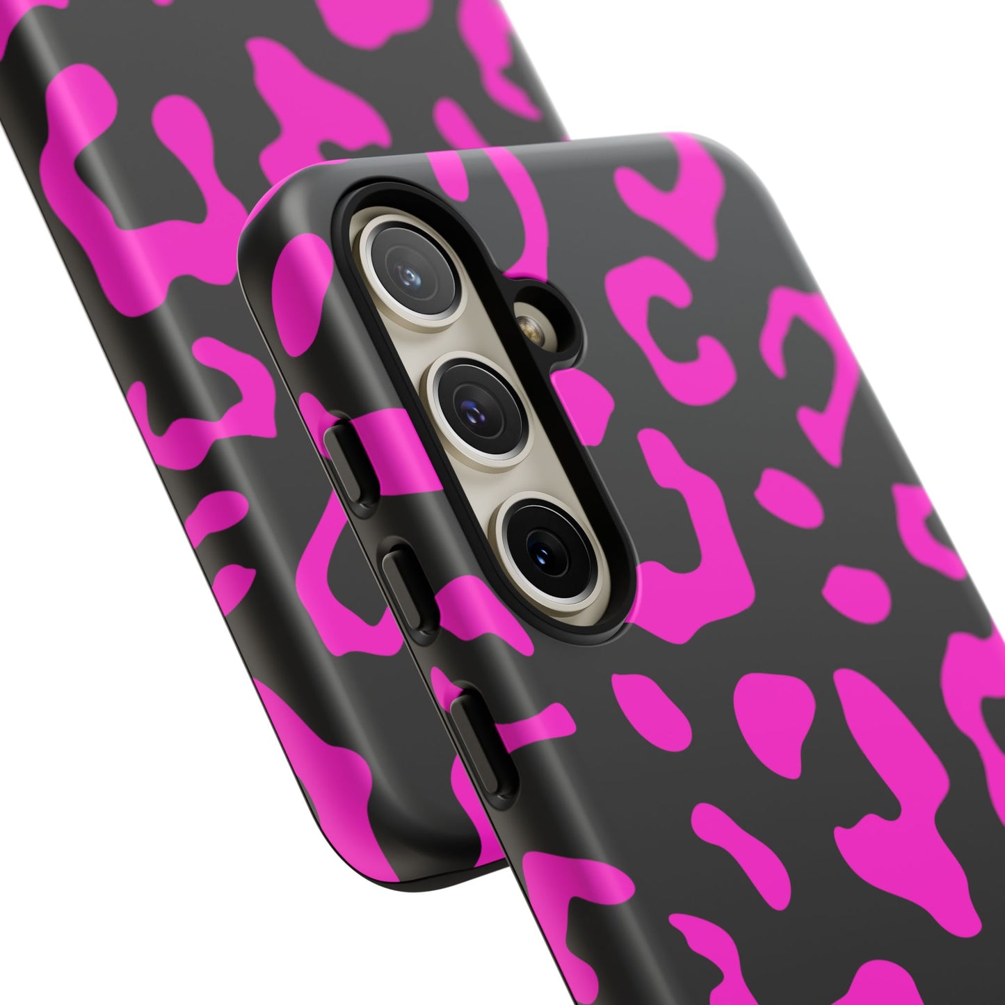 Black and Pink Leopard Print Phone Case - for Apple, Samsung, and Google Phones