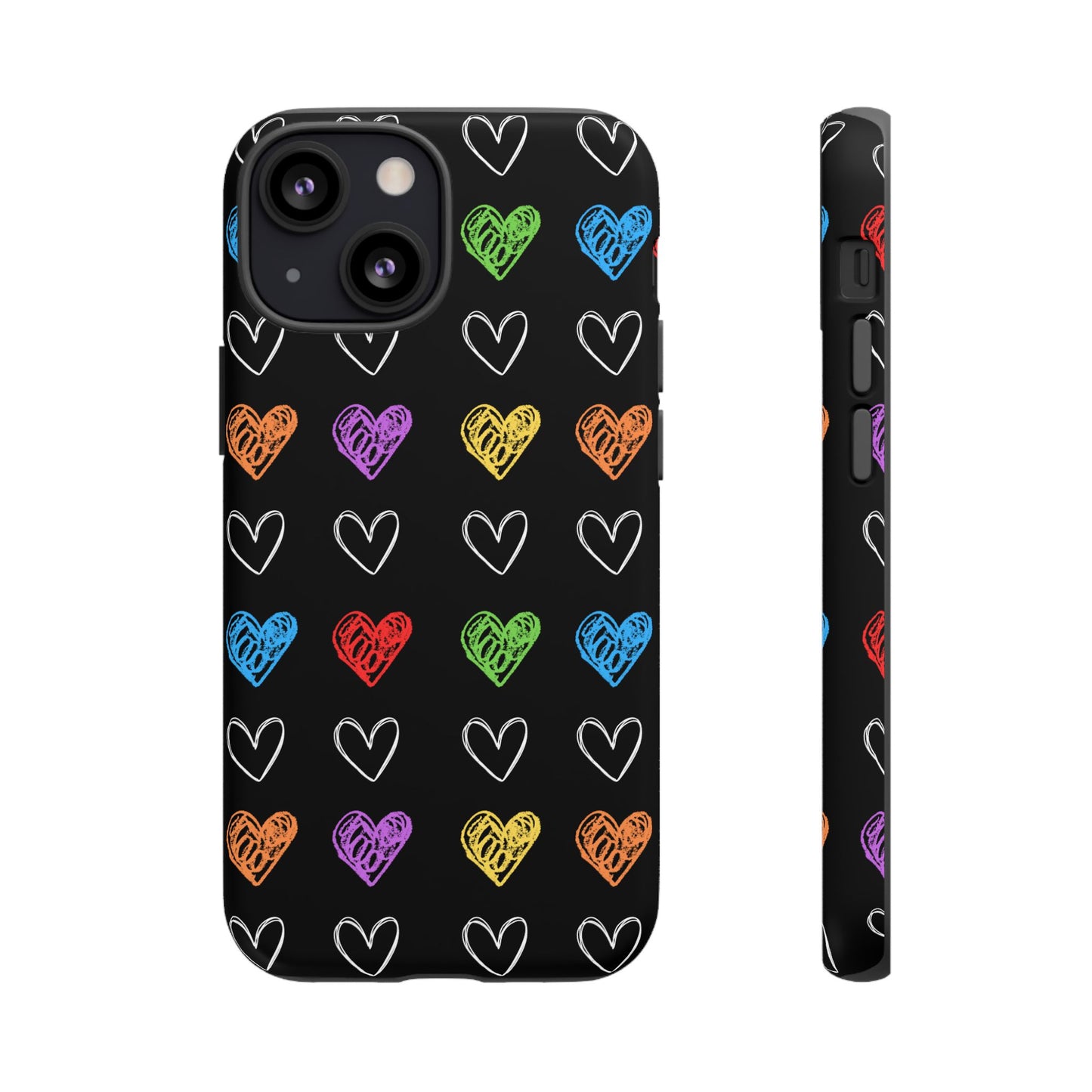 Colored Hearts Phone Case - for Apple, Samsung, and Google Phones